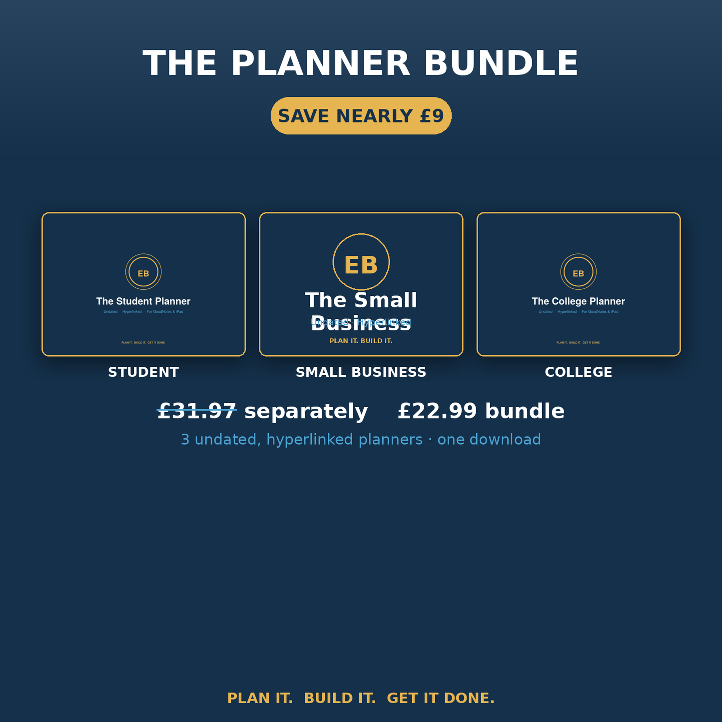 The Planner Bundle — Student + College + Small Business (Instant Download)