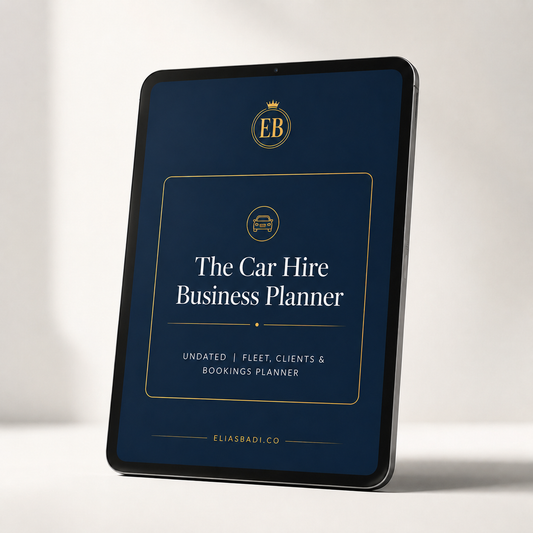 The Car Hire Business Planner — Undated | Fleet, Clients & Contracts (Instant Download)