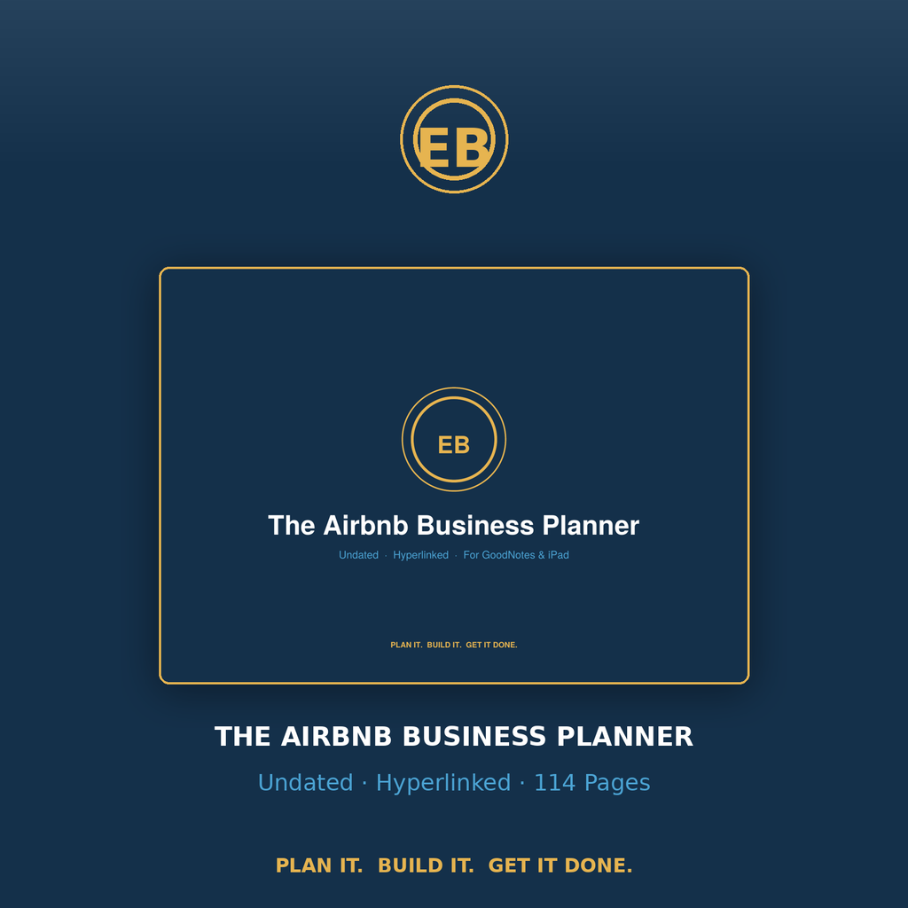 The Airbnb Business Planner — Undated | Short-Let Host Planner (Instant Download)